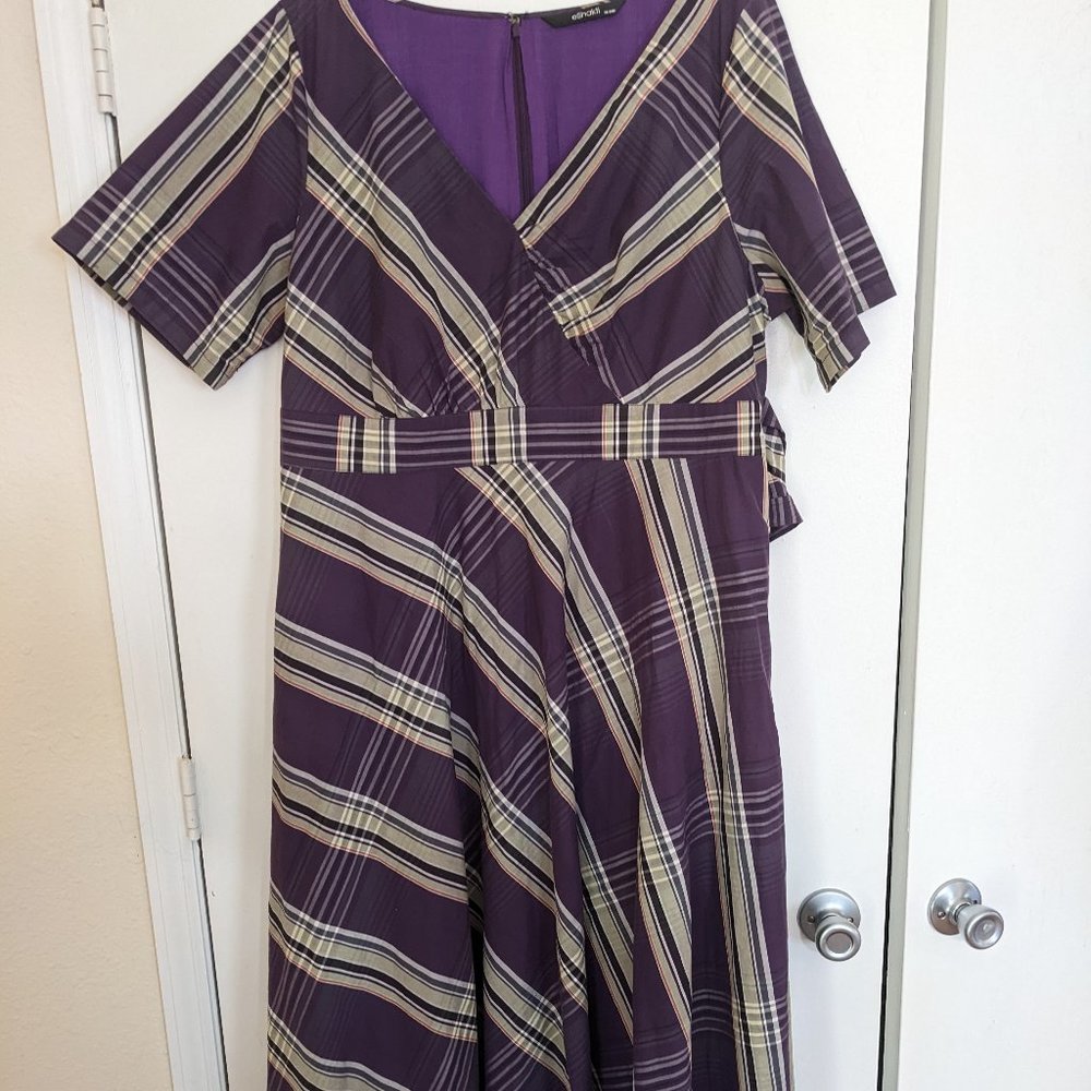 EShakti plus size ankle length dress with sleeves